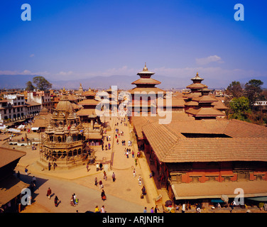 Luftaufnahme des Durbar Square, Patan, Nepal Stockfoto