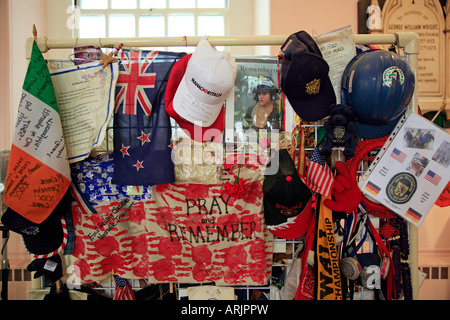 9 11 Denkmal innen ST PAULS Kapelle in NEW YORK CITY Stockfoto