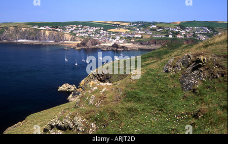 Hoffe, Bucht und äußeren hoffe von der Südwest-Küstenweg auf Bolt Tail, South Devon Stockfoto