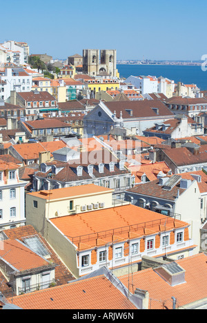 Luftaufnahme von Lissabon altes Zentrum, Lissabon, Portugal, Europa Stockfoto