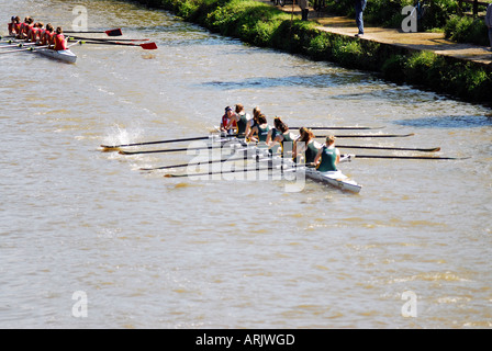 Rudern Achter Woche Oxford University College Bootshäuser Stockfoto