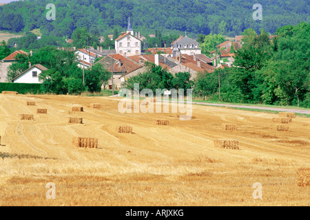 Dorf, wo Johanna geboren wurde, Domremy-la-Pucelle, Vogesen, Lothringen, Frankreich Stockfoto