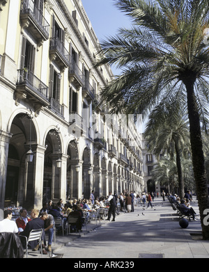 Plaça Reial Barcelona Spanien Stockfoto