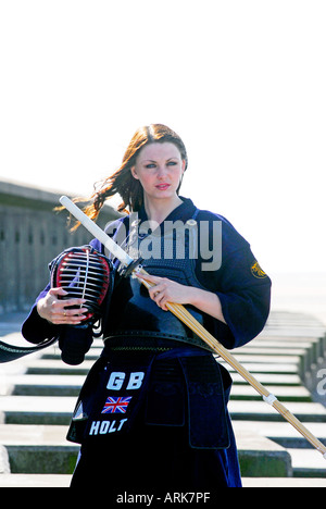 Kendo-Meister Kim Holt Stockfoto