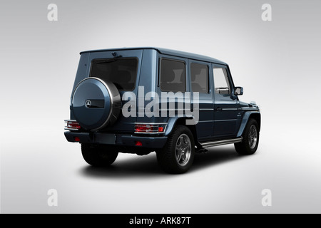 2008 Mercedes-Benz G-Klasse G55 AMG Kompressor grau - Winkel Rückansicht Stockfoto