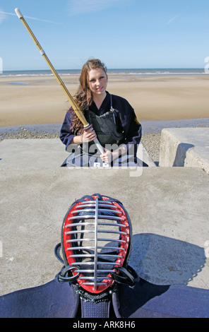 Kendo-Meister Kim Holt Stockfoto