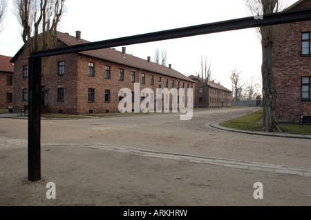 Montagebereich und kollektive Galgen Auschwitz Stockfoto