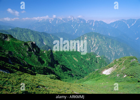 Blick entlang der Wanderwege des Mt. Hakuba, Nordalpen, Japan Stockfoto