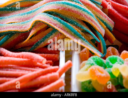 Nahaufnahme von Süßigkeiten auf einem Candy stand im Markt San Fernando, Gran Canaria Stockfoto