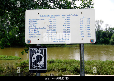 Kriegerdenkmäler Stadt Monroe Michigan MI Stockfoto