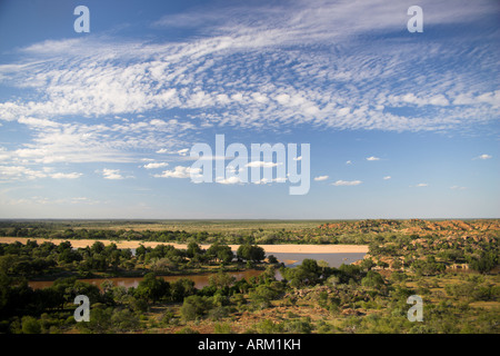 Mapungubwe Nationalpark, Zusammenfluss Aussichtspunkt Limpopo und Shashi Fluss Mündung, Limpopo Provinz, Südafrika Stockfoto