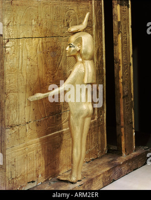 Statue der Göttin Serket canopic Brust oder Schrein, aus dem Grab des Pharaos Tutanchamun zu schützen Stockfoto