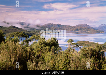 Lake Pedder und Frankland Reichweite, Southwest-Nationalpark, Tasmanien, Australien, Pazifik Stockfoto