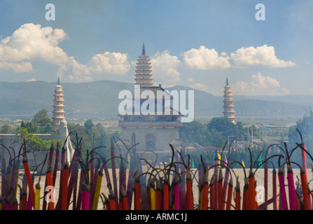 Chongsheng Tempel und drei Pagoden, Altstadt Dali, Yunnan Provinz, China, Asien Stockfoto