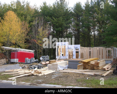 Neuen Hauptaufbau zeigt das erste Framing in der Wände und Räume Stockfoto