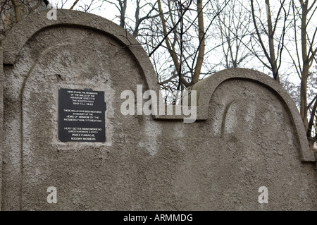 Reste der Ghettomauer Podgorze Bereich Krakau Polen Stockfoto