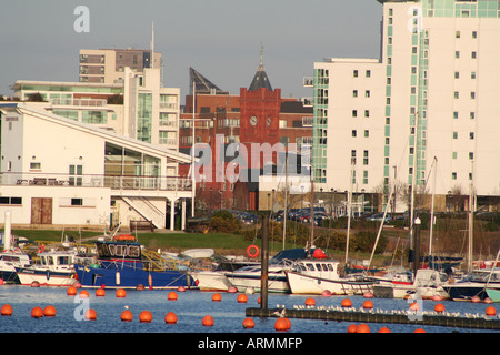 Pierhead Gebäude aus dem Fluss Taff Cardiff Bay Stockfoto