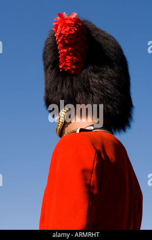 Zu Ehren Garde in roter uniform auf der Citadelle von Quebec Stadt, Quebec, Kanada. Stockfoto