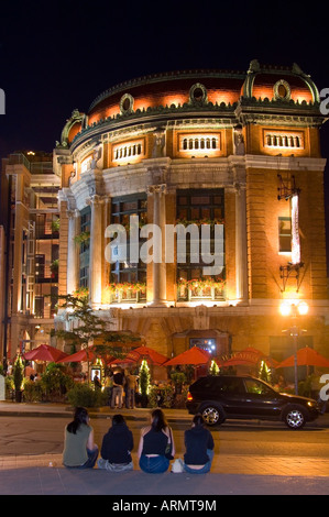 Beliebten Quartier Latin entlang Rue St. Jean, Quebec Stadt, Quebec, Kanada. Stockfoto