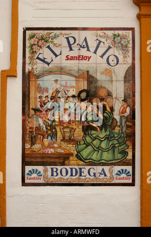 Le Patio Bodega Fliesen in Sevilla Spanien Stockfoto