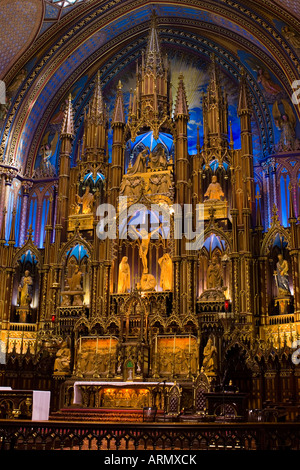 Innenraum verändern Notre-Basilika, am Place d ' Armes in Old Montreal, Quebec, Kanada. Stockfoto