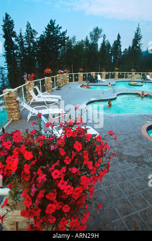 Kootenays, in der Nähe von Nakusp Halcyon Hot Springs, Britisch-Kolumbien, Kanada. Stockfoto