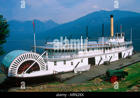 Kaslo mit Raddampfer "Moyie" Kootenays, British Columbia, Kanada. Stockfoto