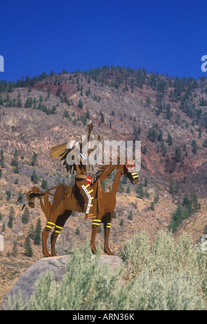 Skulptur im Nk'Mip Wüste and Heritage Center, First Nations educational Experince, Osoyoos, Britisch-Kolumbien, Kanada. Stockfoto