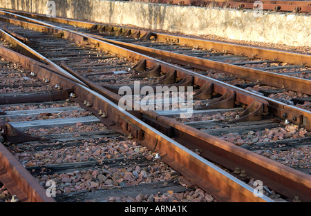 Bahnstrecke in Parthenay Stockfoto