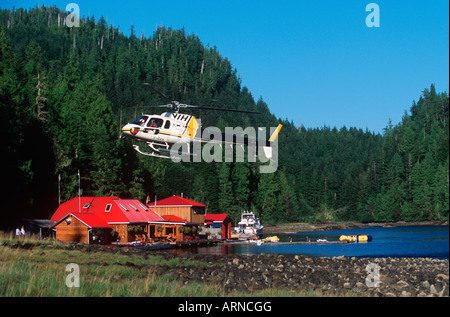 Nimmo Bay Heli Ventures Lodge, Central Coast, British Columbia, Kanada. Stockfoto