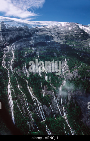 Nimmo Bay Heli Ventures Lodge - Antennen der umliegenden Küste Bereich Landschaft, Britisch-Kolumbien, Kanada. Stockfoto