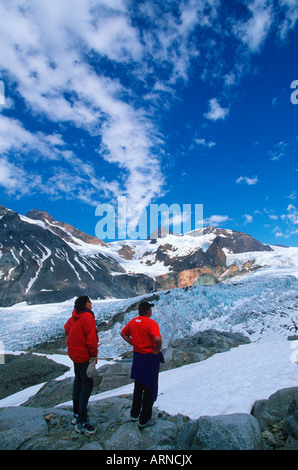 Küste Bergkette, Klinaklini Gletscher Schmelzwasser, Britisch-Kolumbien, Kanada. Stockfoto