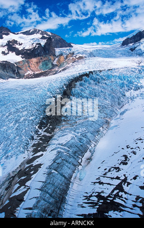 Küste Bergkette, Klinaklini Gletscher Schmelzwasser, Britisch-Kolumbien, Kanada. Stockfoto