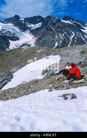 Küste Bergkette, Klinaklini Gletscher Schmelzwasser, Britisch-Kolumbien, Kanada. Stockfoto