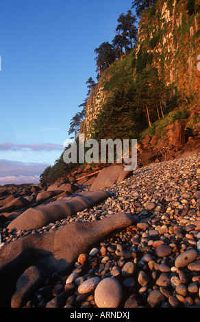 Queen Charlotte Islands, (Haida Gwaii), Tanu, Tow Hügel am Agate Beach, Graham Island, British Columbia, Kanada. Stockfoto