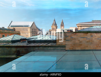 Manchester Stadtzentrum Stadtansicht von Galerie des Rathauses Stockfoto