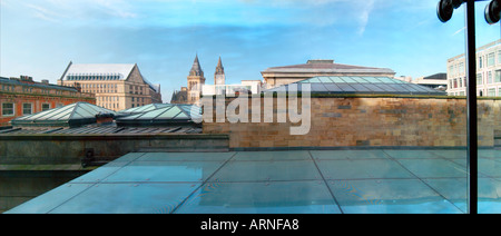 Manchester Stadtzentrum Stadtansicht von Galerie des Rathauses Stockfoto