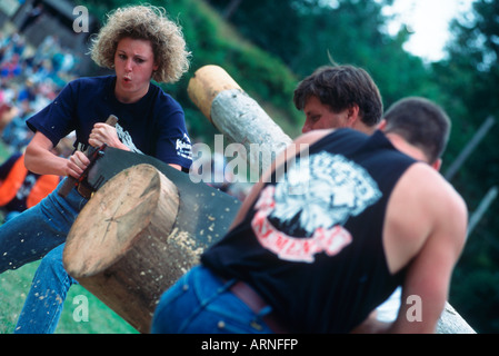 Logger Sport-Event - gemischt, Ruckeln, Britisch-Kolumbien, Kanada. Stockfoto