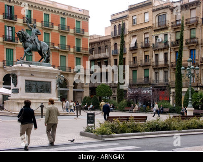 Placa da Prim, Reus, Katalonien, Spanien Stockfoto