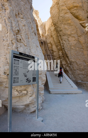 Treppe zum Grab West Bank Luxor Niltal Ägyptens Thutmose III Tal der Könige Stockfoto