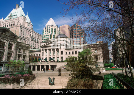 Blick vom Justizpalast auf Georgia Hotel und Art Gallery, Vancouver, Britisch-Kolumbien, Kanada. Stockfoto