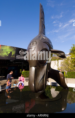 Schwertwal-Skulptur, Vancouver Aquarium, Britisch-Kolumbien, Kanada. Stockfoto