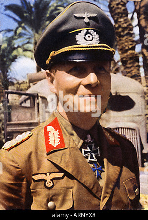 Rommel in Nordafrika 1941 deutsche Postkarte der Feldmarschall und Leiter des Afrika-Korps Stockfoto