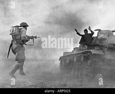 Deutsch-Übergaben an El Alamein 1942 Photo von der Wendepunkt im zweiten Weltkrieg in Nordafrika Stockfoto