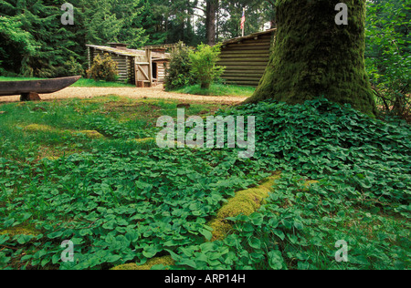 USA, Oregon, Fort Clatsop, Lewis und Clark umgebaut Feldlager Stockfoto