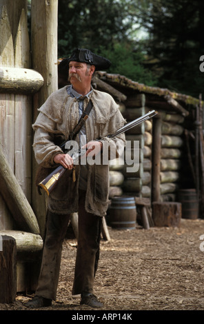 USA, Oregon, Fort Clatsop, Lewis und Clark Periode Reenactment. Stockfoto