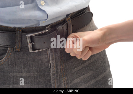 Nicht auf nicht getan, unter die Gürtellinie Stockfoto