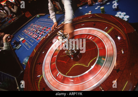 USA, Nevada, Las Vegas Roulette-Rad mit Bewegungsunschärfe Stockfoto