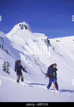 USA, Washington State, Mount Baker Recreation Area, Winter-Skitouren Stockfoto