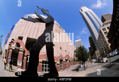 USA, Washington State, Seattle Art Museum, Hammering Man Skulptur Stockfoto